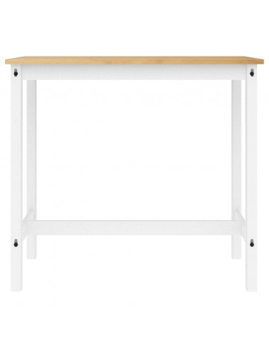 Set da Bar 5 pz Bianco in Legno Massello di Pino