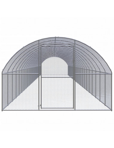 Pollaio per Esterni 3x24x2 m in Acciaio Zincato