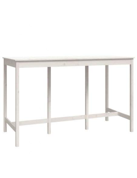 Set da Bar 9 pz Bianco in Legno Massello di Pino