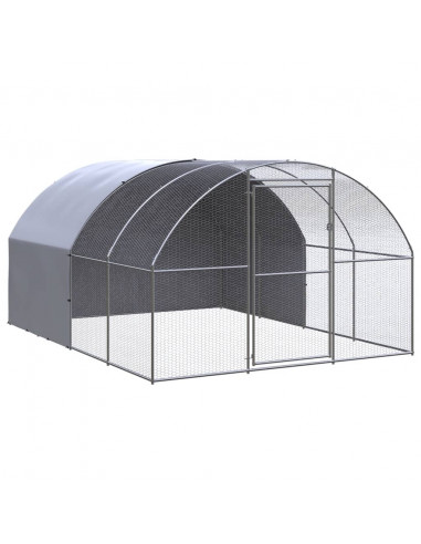 Pollaio per Esterni 3x4x2 m in Acciaio Zincato