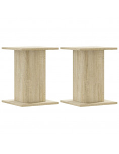 Supporti per Piante 2 pz Rovere Sonoma 17x17x60cm in Truciolato 2