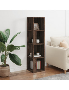 Scaffale Angolare Rovere Marrone 33x33x132 cm Legno Multistrato