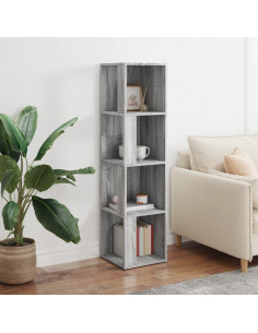 Scaffale Angolare Grigio Sonoma 33x33x132 cm Legno Multistrato