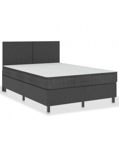 Letto a Molle Grigio in Tessuto 160x200 cm