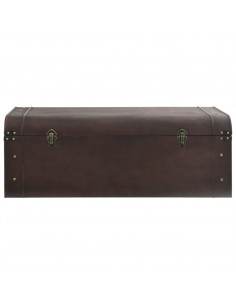 Scrigno Tesoro Chiusure Marrone Scuro 110x50x39,5cm Compensato