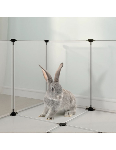 Gabbia per Piccoli Animali Trasparente 144x74x46,5cm PP Acciaio