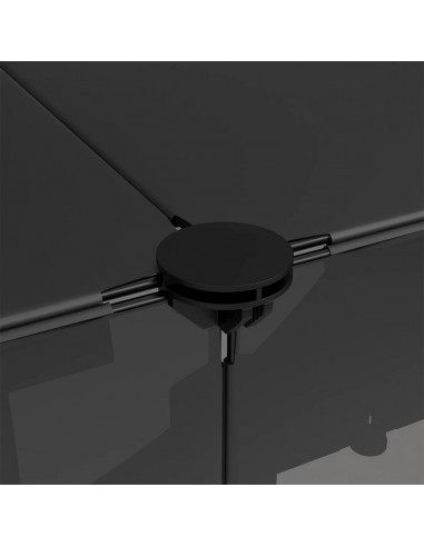 Gabbia per Piccoli Animali Nera 143x107x93 cm in PP e Acciaio