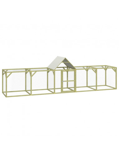 Pollaio 500x100x150 cm in Legno Massello di Pino Impregnato