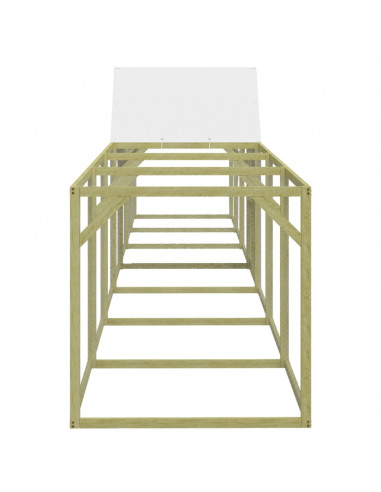 Pollaio 700x100x150 cm in Legno Massello di Pino Impregnato