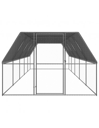 Gabbia per Polli da Esterno 3x10x2 m in Acciaio Zincato