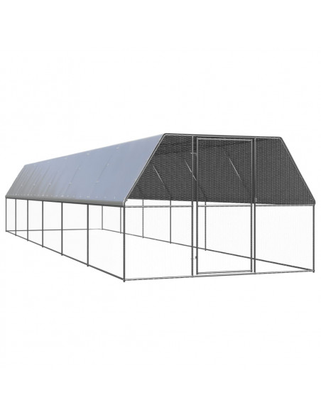 Gabbia per Polli da Esterno 3x12x2 m in Acciaio Zincato