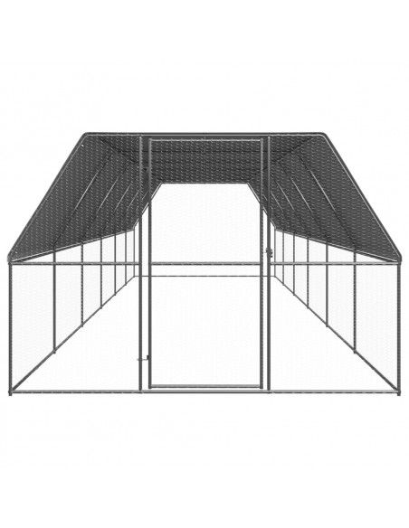 Gabbia per Polli da Esterno 3x12x2 m in Acciaio Zincato