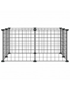 Gabbia per Animali Domestici 8 Pannelli Nero 35x35 cm Acciaio 2