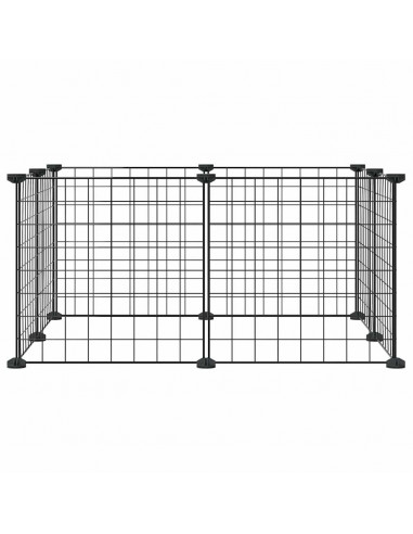 Gabbia per Animali Domestici 8 Pannelli Nero 35x35 cm Acciaio
