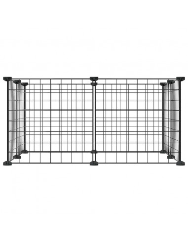 Gabbia per Animali Domestici 8 Pannelli Nero 35x35 cm Acciaio