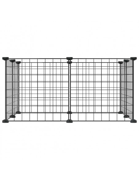 Gabbia per Animali Domestici 8 Pannelli Nero 35x35 cm Acciaio