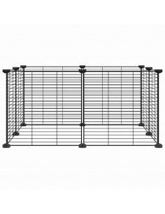 Gabbia per Animali Domestici 8 Pannelli Nero 35x35 cm Acciaio 2
