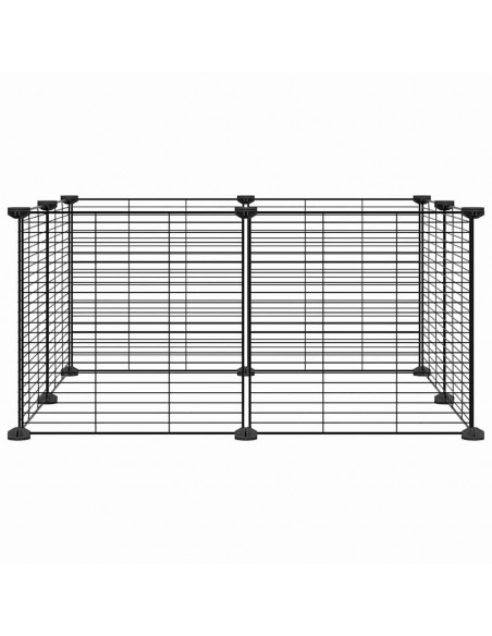 Gabbia per Animali Domestici 8 Pannelli Nero 35x35 cm Acciaio