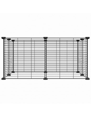 Gabbia per Animali Domestici 8 Pannelli Nero 35x35 cm Acciaio