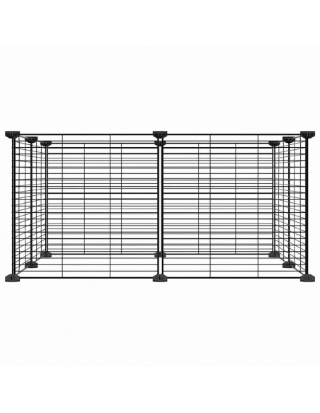 Gabbia per Animali Domestici 8 Pannelli Nero 35x35 cm Acciaio