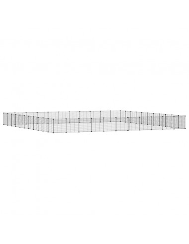 Gabbia per Animali 44 Pannelli con Porta Nera 35x35 cm Acciaio