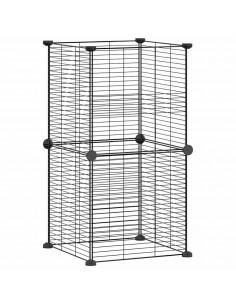 Gabbia per Animali Domestici 8 Pannelli Nero 35x35 cm Acciaio 2