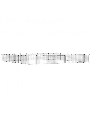 Gabbia per Animali 36 Pannelli con Porta Nera 35x35 cm Acciaio