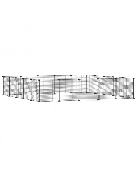 Gabbia per Animali 20 Pannelli con Porta Nera 35x35 cm Acciaio