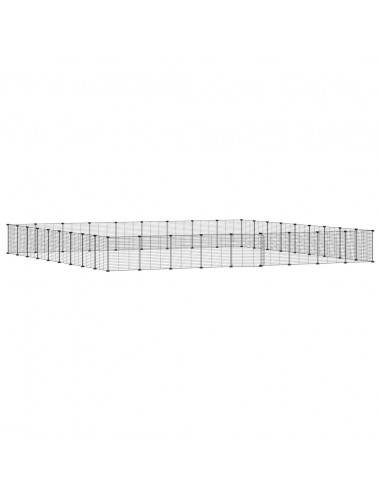 Gabbia per Animali 36 Pannelli con Porta Nera 35x35 cm Acciaio