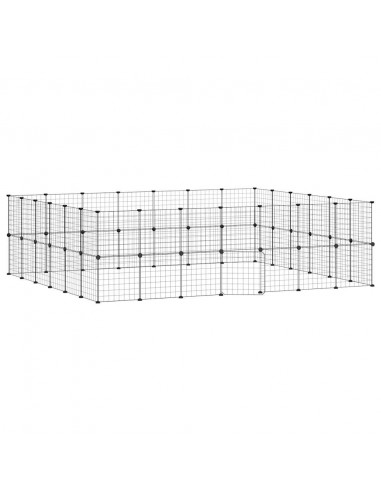 Gabbia per Animali 52 Pannelli con Porta Nero 35x35 cm Acciaio