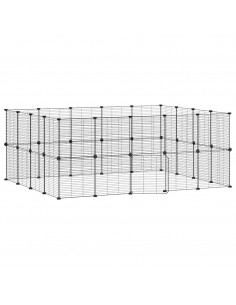 Gabbia per Animali 36 Pannelli con Porta Nera 35x35 cm Acciaio 2