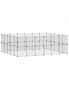 Gabbia per Animali 44 Pannelli con Porta Nera 35x35 cm Acciaio 2