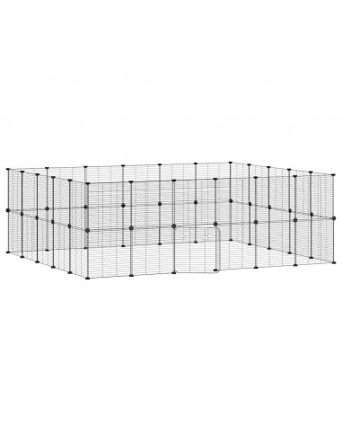 Gabbia per Animali 44 Pannelli con Porta Nera 35x35 cm Acciaio