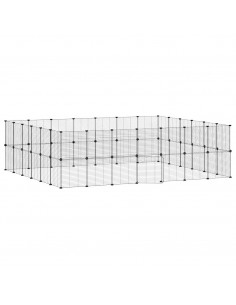 Gabbia per Animali 52 Pannelli con Porta Nero 35x35 cm Acciaio 2