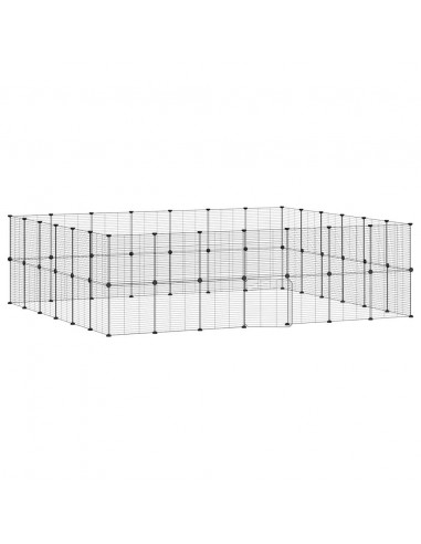 Gabbia per Animali 52 Pannelli con Porta Nero 35x35 cm Acciaio
