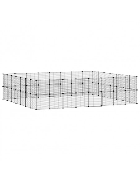 Gabbia per Animali 60 Pannelli con Porta Nera 35x35 cm Acciaio