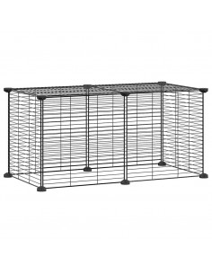 Gabbia per Animali Domestici 8 Pannelli Nero 35x35 cm Acciaio 2