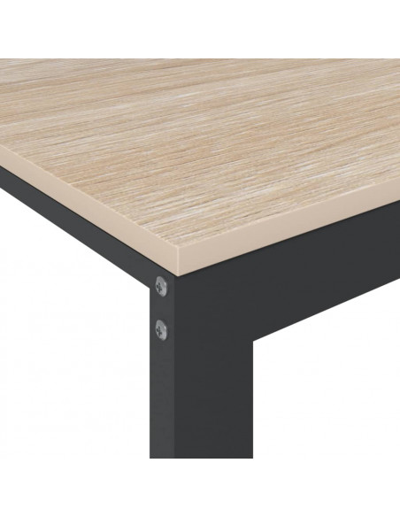 Scrivania Computer Nera e Rovere 110x60x73 cm Legno Multistrato