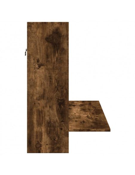 Scrivania a Parete Rovere Fumo 105x48x75cm Legno Multistrato