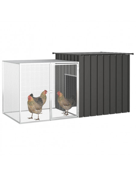 Gabbia per Polli Antracite 200x91x100 cm Acciaio Zincato