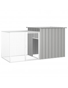 Gabbia per Polli grigio 200x91x100 cm Acciaio Zincato 2