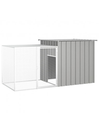 Gabbia per Polli grigio 200x91x100 cm Acciaio Zincato