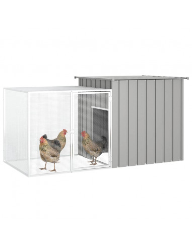 Gabbia per Polli grigio 200x91x100 cm Acciaio Zincato