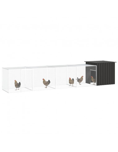 Gabbia per Polli Antracite 500x91x100 cm Acciaio Zincato