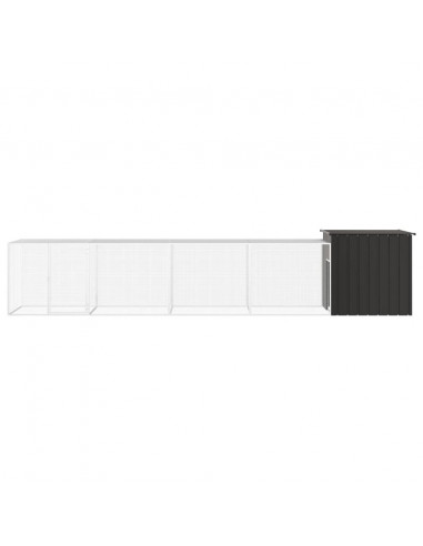 Gabbia per Polli Antracite 500x91x100 cm Acciaio Zincato