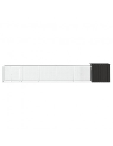 Gabbia per Polli Antracite 600x91x100 cm Acciaio Zincato
