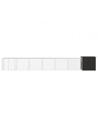 Gabbia per Polli Antracite 700x91x100 cm Acciaio Zincato
