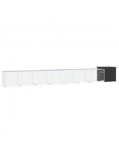 Gabbia per Polli Antracite 800x91x100 cm Acciaio Zincato