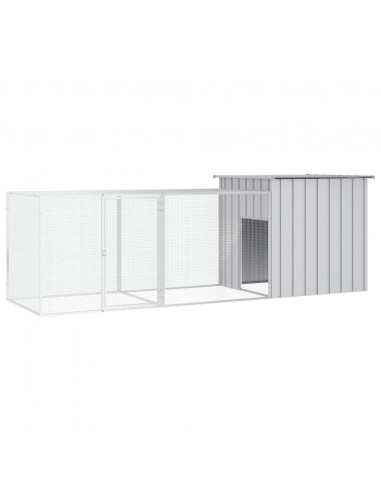 Gabbia per Polli Grigia 300x91x100 cm Acciaio Zincato