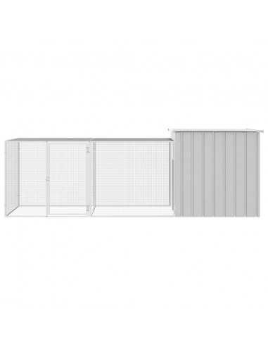 Gabbia per Polli Grigia 300x91x100 cm Acciaio Zincato
